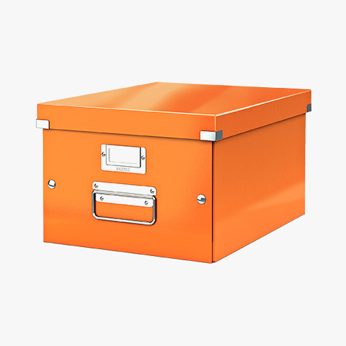 桌面防尘收纳盒 橙色 带盖A4